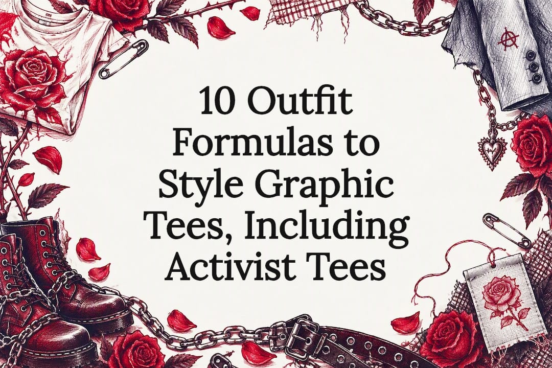 Decorative graphic tee styling title card
