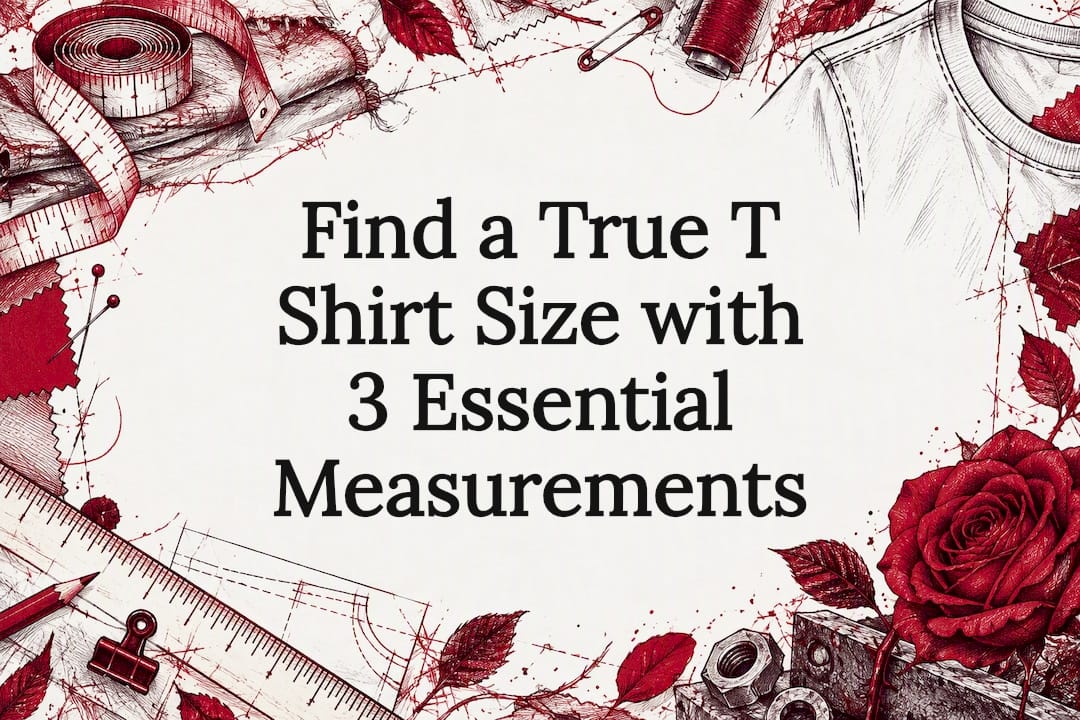 Sketch title card with measuring tape and shirt
