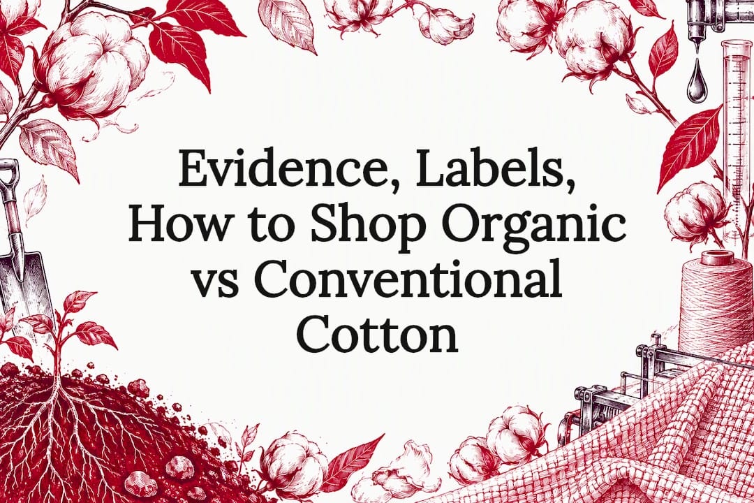 Cotton fibers and leaves on title card