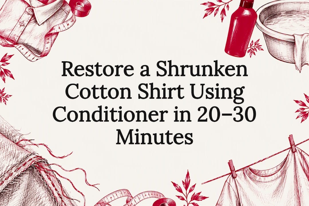 Shrunken cotton shirt restoration title card