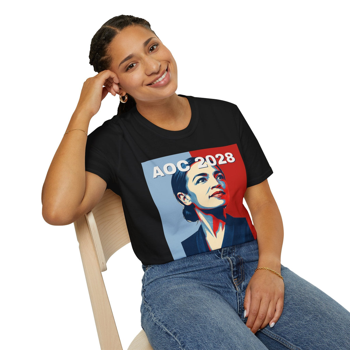 AOC 2028 Shirt, Alexandria Ocasio-Cortez T-Shirt, Campaign Poster Political Tee, Vote Blue Democrat Progressive Gift, Anti-Trump Resist - Left 4 Left