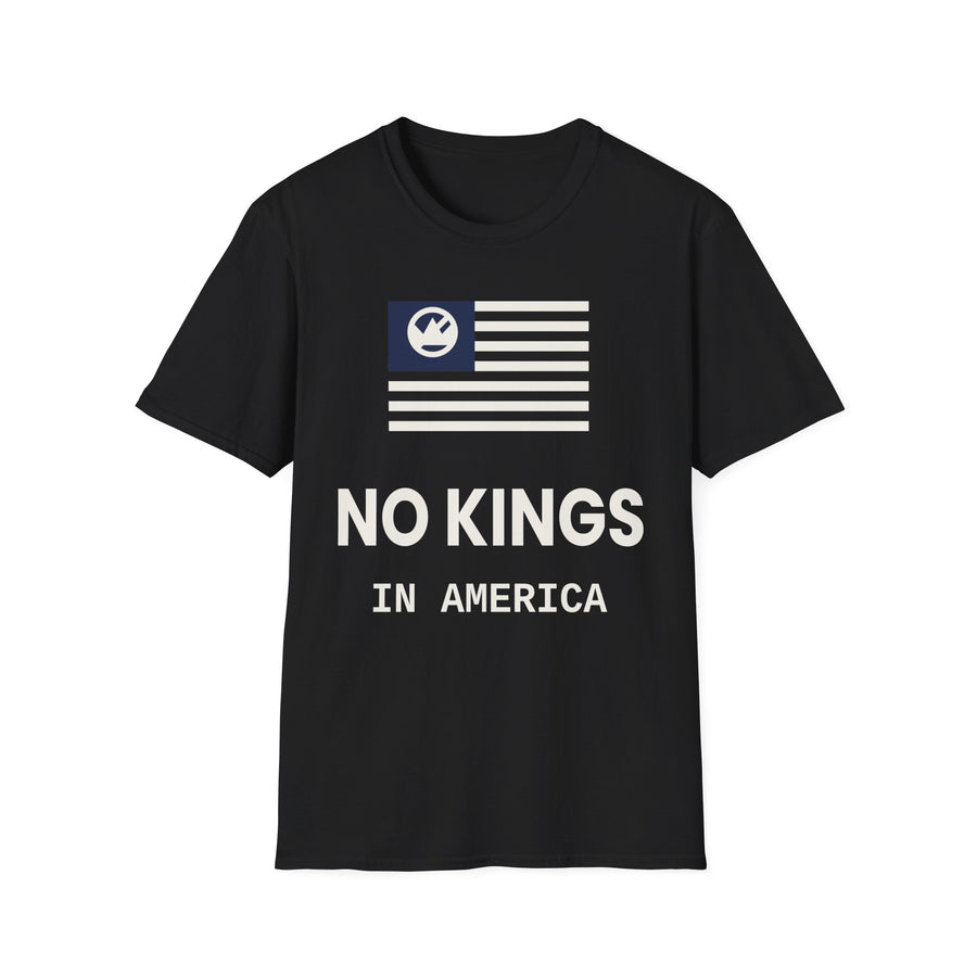 No Kings in America Shirt, American Flag Crossed Out Crown Tee, Pro Democracy Shirt