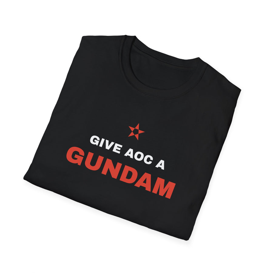 Give AOC A Gundam T-Shirt | Political Slogan Tee, Anime Satire