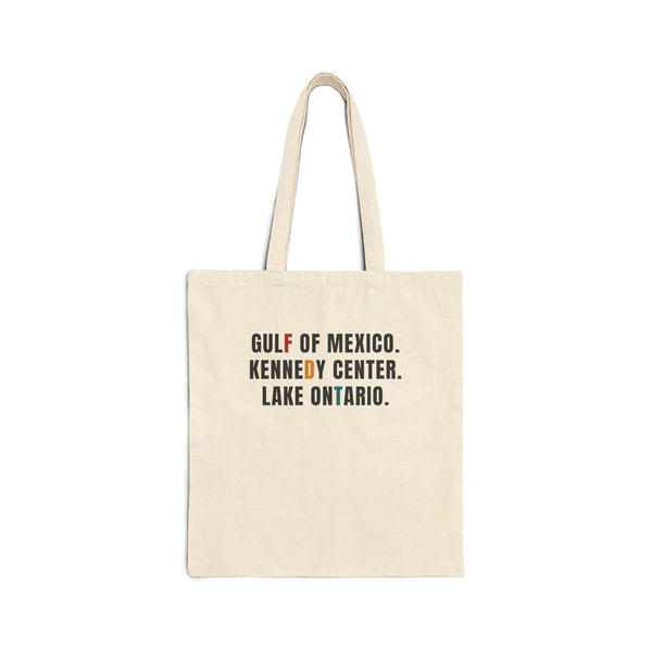 FDT Gulf of Mexico Kennedy Center Lake of Ontario Tote Bag | Text Print