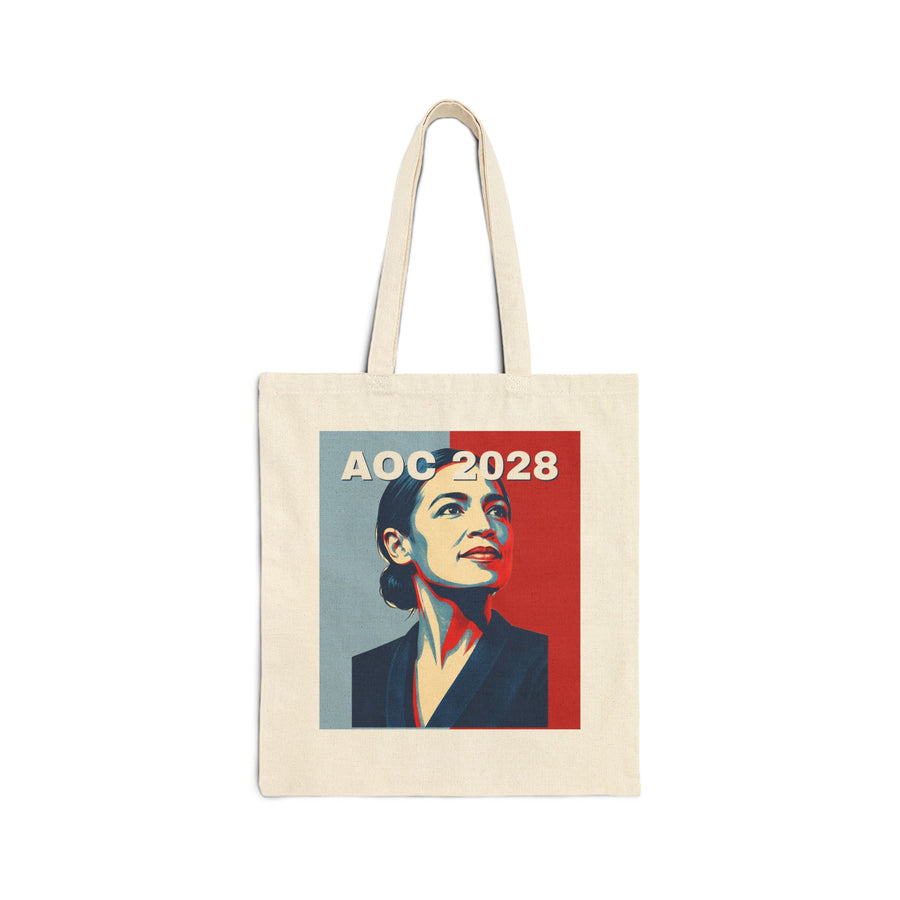 AOC 2028 Tote Bag, Alexandria Ocasio-Cortez tote , Campaign Poster Political , Democrat Liberal Progressive Gift, Anti-Trump Resist
