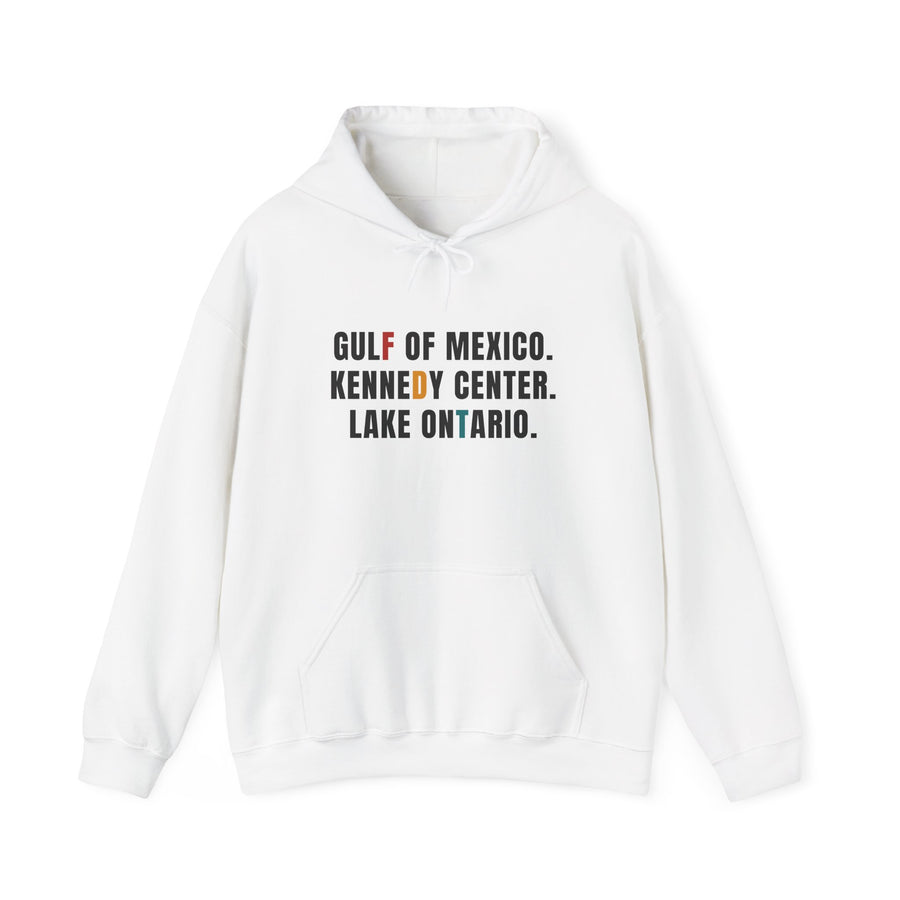 FDT Gulf of Mexico Kennedy Center Lake of Ontario Hoodie | Typographic Travel Cities Sweatshirt