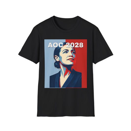 AOC 2028 Shirt, Alexandria Ocasio-Cortez T-Shirt, Political Tee, Vote Blue Democrat Progressive Gift, Anti-Trump Resist