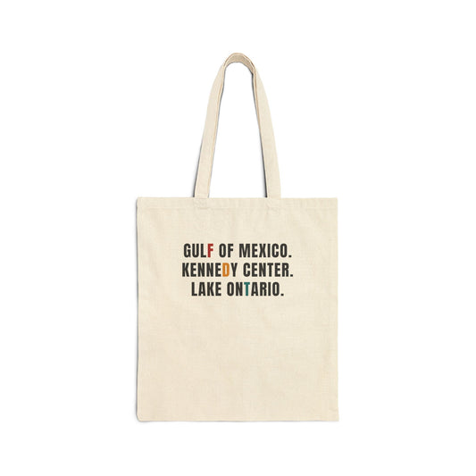 FDT Gulf of Mexico Kennedy Center Lake of Ontario Tote Bag | Text Print - Left 4 Left